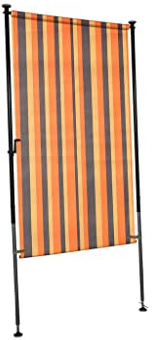 ANGERER Balkonsichtschutz Exklusiv orange-braun, 150 cm | Senkrechtmarkise für Sicht- und Sonnenschutz, Montage ohne Bohren, ideal für Mietwohnungen, Made in Germany, waschbarer Stoff