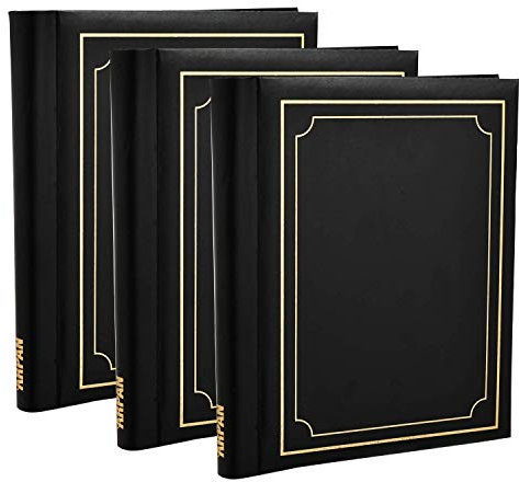 3 x Arpan Large Self Adhesive Photo Albums – 60 Sheets 120 Sides, Spiral Binder | Photo Album Self Adhesive Large, Photo Albums for Photos & Memories – Black