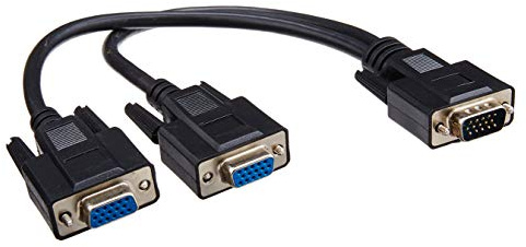 Belkin 1-Foot VGA HD15-M to (2) VGA HD15-F Splitter Y Cable, Black