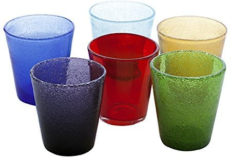 Kaleidos Lot de 6 verres Tumbler en verre soufflé Surf, Multicolore