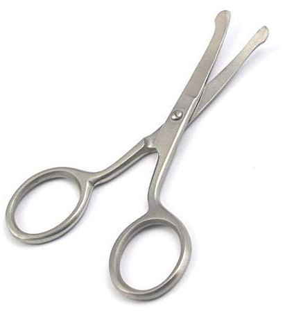 OdontoMed2011 Nose Hair Trimmer Scissors Curved 3.5 - Round Tip for Ear, Eyebrow, Beard & Mustache Trimming Multi-purpose Stainless Steel Cuticle Pedicure Beauty Grooming for Nail, Eyelash,