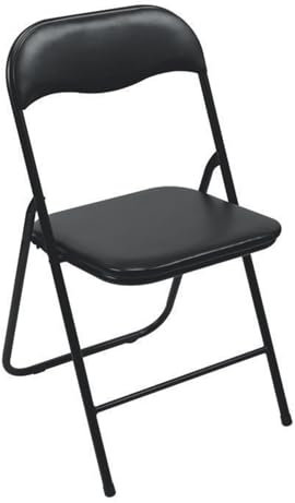 Perel Klappstuhl, klappbar, wetterfest, maximal 150 kg, Schwarz