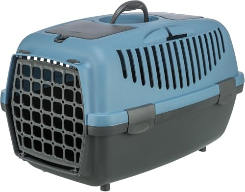 TRIXIE 39822 Transport box Capri 2, XS-S: 37 × 34 × 55 cm, dark grey/blue
