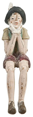 Clayre & Eef 6PR0149 Deko Dekoration Figur Pinocchio sitzend groß ca. 14 x 8 x 29 cm