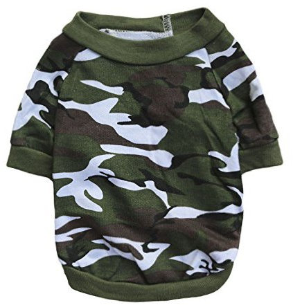 DroolingDog XS Hundekleidung, Camouflage-Hunde-T-Shirts für Hunde, Welpen, Camouflage, Haustierkleidung, XS, Grün