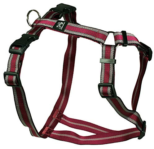 Feltmann Brustgeschirr, Soft Nylon, Pflaume mit Muster, 35-50cm, 15mm