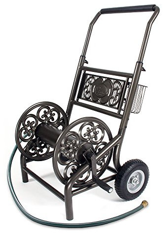 Liberty Garden Products 301 jamais support 2 roues décoratifs chariot Enrouleur de tuyau d'arrosage, Holds-200-feet Tuyau de 5/20,3 cm – Bronze