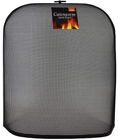 JVL Black Cairngorn Spark guard, fire guard, fire screen, fire surround