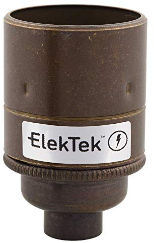 ElekTek ES E27 Edisongewinde Lampenfassung aus Messing Glattmantel 10-mm-Einführung Ideal für Vintage-Filament-Lampen Messing Antik