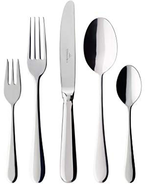 Villeroy & Boch – Oscar Besteckset 30 tlg. Silber/Platin, Spülmaschinenfest, Rostfrei, Besteck Set 30 teilig, Essbesteck, Gabel, Messer, Löffel, Essbesteck Set, Edelstahl