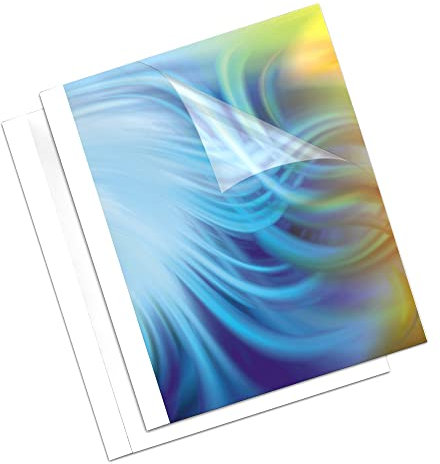 Fellowes Thermobindemappen Coverlight, 150 Mikron Vorderseite (PVC) / 170g/m² Rücken (matt), weiß