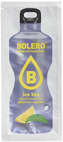 BOLERO ICE TEA Lemon - Bevanda istantanea senza zucchero, sapore di tè al limone, Pacco da 24 x 8g