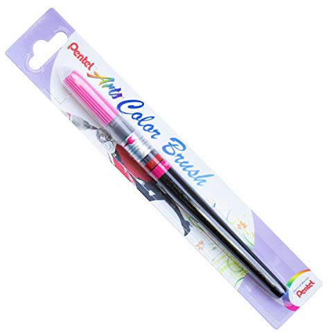 Pentel XGFL-109X - Colour Brush, einzigartiger Pinselstift gefüllt mit Aquarelltinte, pink, 1 Stück, 17.5 x 1.3 x 1.3 cm