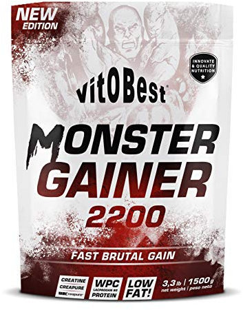 Carbohidratos MONSTER GAINER 2200 - Suplementos Alimentación y Suplementos Deportivos - Vitobest (Vainilla, 1,5 Kg)