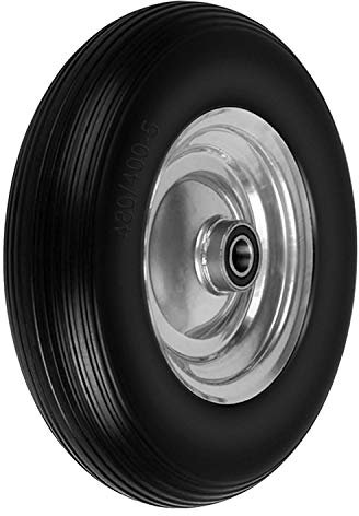 Forever Speed Brouette Roue Pleine Roues Pneude Brouettes Chariot Charge 150 kg 392x92mm Brouette Roue Increvable PU Foam Roue 4.80/4.00-8 Jante en Acier Noir de Forever Speed