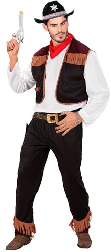 W WIDMANN MILANO Party Fashion - Costume da cowboy, camicia con gilet e pantaloni, per feste a tema Wild West