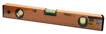 Kippen 3019B – Nivel de aluminio con 3 burbujas de 40 cm con base fresada y escala métrica