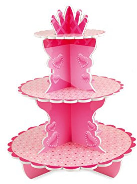 HABI 40702 Alzata Cartone, 3 Piani, Decoro Principessa