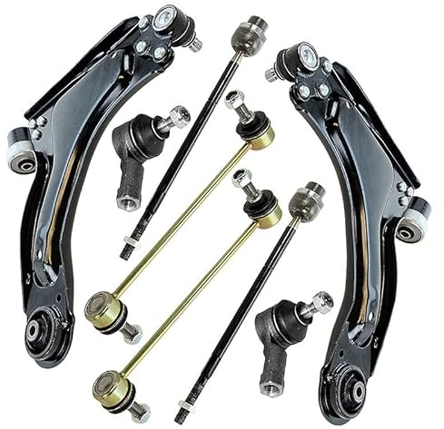 BESTPRICE 2x Querlenker Vorderachse unten links & rechts, 2x Koppelstange vorne, 2x Spurstange/Axialgelenk vorne, 2x Spurstangenkopf Kompatibel mit OPEL COMBO, CORSA C (X01)