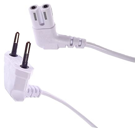 Nätkabel strömkabel platt kontakt till Euro-8 vinklad 90° för LCD-TV etc. 75 cm 0,75 m