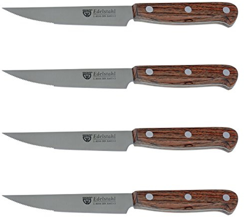 GRÄWE Steakmesser 4 Stück Palisander-Holzgriff