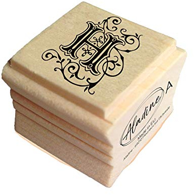 Aladine - Tampon Alphabet Arabesque - Support En bois - Scrapbooking et Carterie Créative - Lettre H