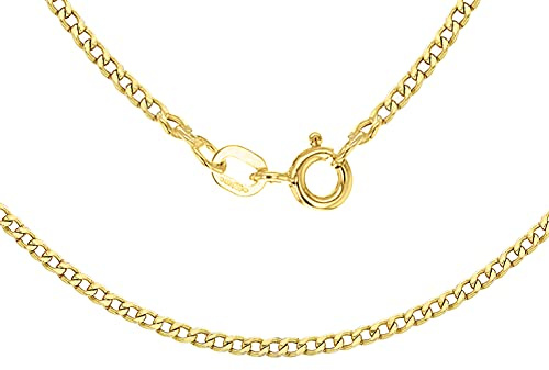 CARISSIMA Women's 9 ct Yellow Gold Hollow 2.2 mm Curb Chain Necklace of Length 61 cm/24 Inch