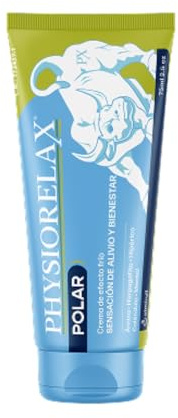 Physiorelax - Polar, Crema Apta para masaje, Efecto Frío, Con sensación Refrescante y Relajante, Contribuye al Descanso tras la Actividad Física Cotidiana, Ingredientes Naturales - 75 ml