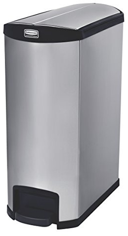 Rubbermaid Commercial Products 1902000 Poubelleà pédale en acier inoxydable Noir 90 l