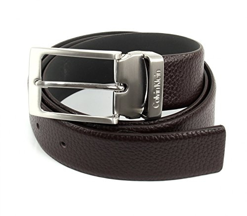 Calvin Klein Leder Gürtel Stand Alone Adjustable Pebble Belt W100 Dark Brown dunkelbraun