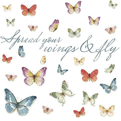 RoomMates RMK3263SCS Lisa Audit Butterfly Quote Peel and Stick Wall Decals