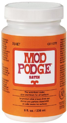 Mod Podge PECS11272 Wasserbasierende Versiegelung Kleber, und Finish, transparent Satin, Synthetic Material, weiß, 6.4 x 6.4 x 11.5 cm, Weiss