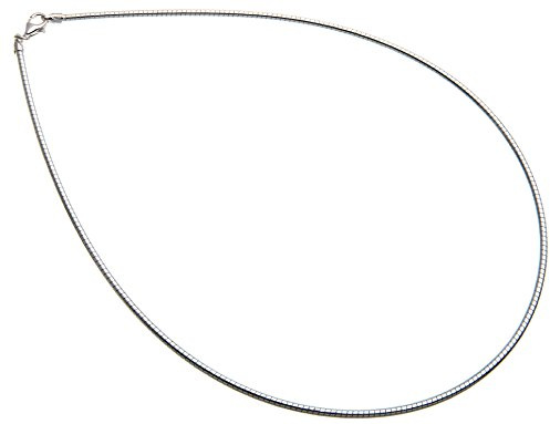 Silberketten Store Omega Halsreifen 2mm Durchmesser - 925 Sterling Silber, Länge frei wählbar 38-55cm …