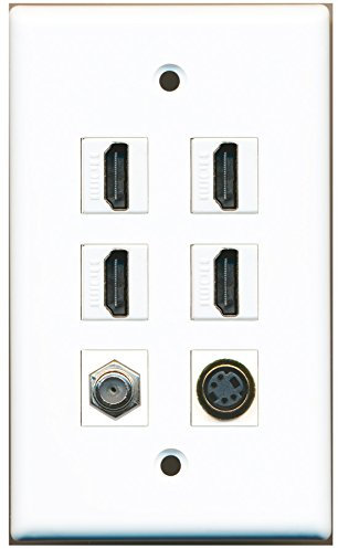 Riteav – 4 HDMI 1 cavo coassiale tv- F-Type 1 porta S-Video Wall Plate