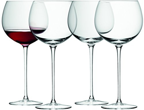 LSA International Wine Balloon Glass 570ml Clear | Set of 4 | Mouthblown & Handmade Glass | WI13