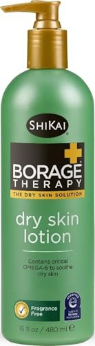 ShiKai Borage Therapy Dry Skin Lotion Body Moisturizer (16 oz) Unscented Skincare | Hydrating Lotion for Dry Hands & Body | With Oatmeal & Shea Butter