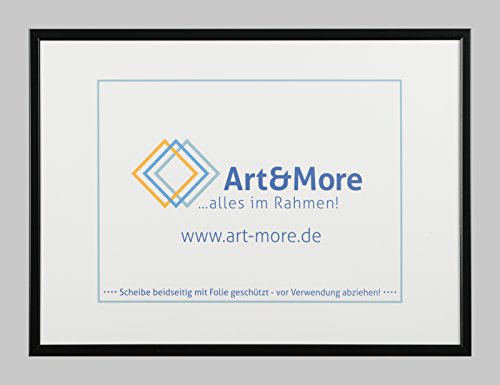 Bilderrahmen in Schwarz matt, Alurahmen für A3, S.08 Rahmen aus Aluminium für 29,7 x 42 cm – Antireflex