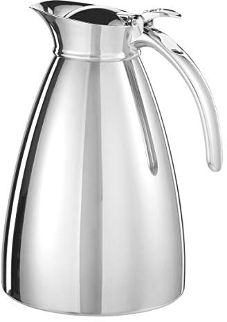 Esmeyer Empire Edelstahl 18/10, doppelwandig, unzerbrechlich Inhalt: ca. 1,5 Liter, spülmaschinenfest Isolierkanne, silber, 14 x 14 x 22 cm