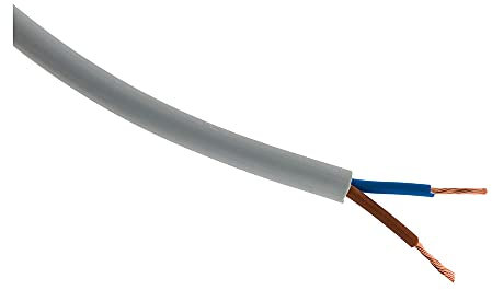 Zenitech - Cavo Di Alimentazione Elettrica H05VV-F 2x 1,5mm² - Flessibile E Facile Da Installare - Resistente All'Abrasione - Grigio - 10m