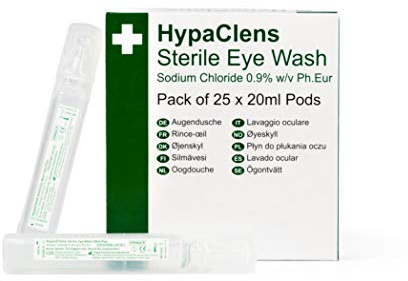 Safety First Aid Group HypaClens Sterile Saline Eye Wash Pods - 20 ml (Bulk Pack of 250)