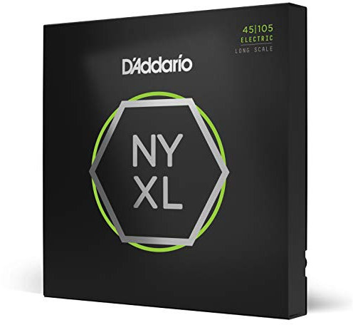 D'Addario E Bass Gitarrensaiten | Saiten E Bass | Bassgitarre Saiten | E Bass Strings | Bass Guitar Strings | NYXL45105 Nickel Wound Bass Gitarre Saiten (Light Top/Med Bottom, 45-105, Long Scale)