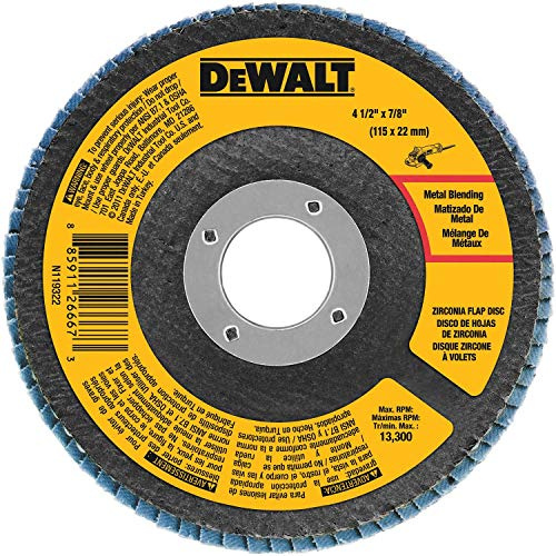 DEWALT DWA8208 80 Grit Zirconia T29 Flap, 4-1/2-Inch X 7/8-Inch
