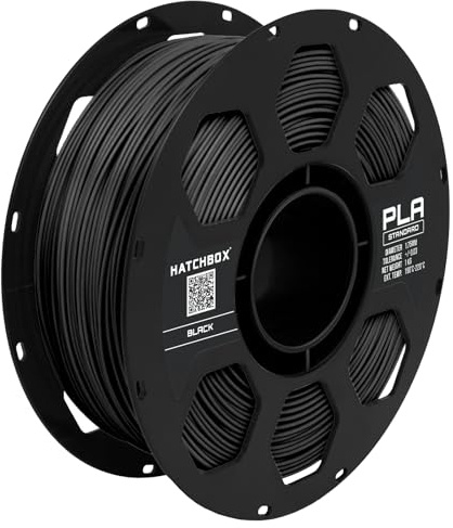 HATCHBOX 1.75mm Black PLA 3D Printer Filament, 1 KG Spool, Dimensional Accuracy +/- 0.03 mm, 3D Printing Filament