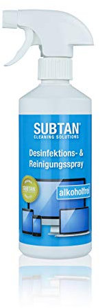 SUBTAN Blue Desinfektionsspray 500 ml – alkoholfreie Reinigung mit SUBTAN HOCl-Wirkstoff für Display, Touchscreen, Smartphone, Tablet, Bankautomat, Terminal – Made in Germany – streifenfrei & sanft
