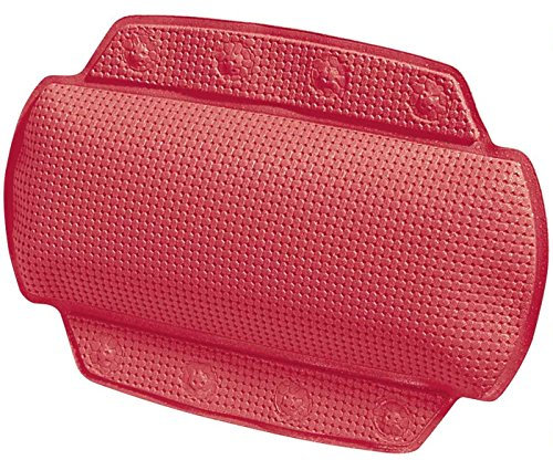 Spirella Badewannenkissen Alaska Rot mit 8 Saugnäpfen antibakteriell, rutschhemmend 23 x 32 cm waschbar, Made in Germany