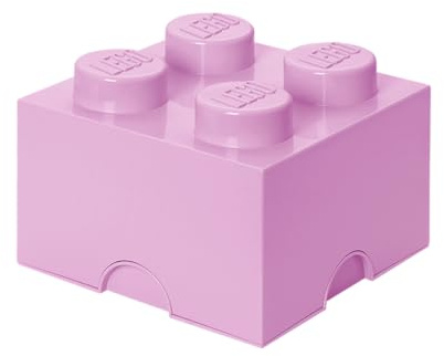 LEGO Room Copenhagen Brick 4 Knobs Stackable Storage Box, Light Purple, 5.7 Litre
