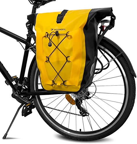 WOZINSKY Fahrradtasche Gepäckträgertasche Hinterradtsche Wasserdicht Reisetasche Tasche für Fahrrad, Mountainbike, ebike, MTB, Rennrad Bike Bag 25L (gelb)