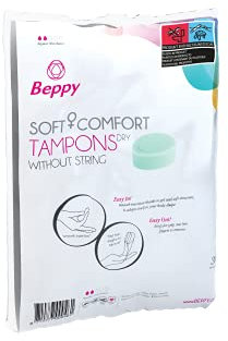 Beppy DRY 30 Stück Vorratspack - einzeln hygienisch verpackt, trocken, ohne Faden - Soft + Comfort Tampons/Schwamm tampons, für mehr Freiheiten während der Periode (Liebe, Sauna, Sport, Schwimmen)