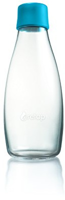 Retap ApS 0.5 Litre Medium Borosilicate Glass Water Bottle, Light Blue