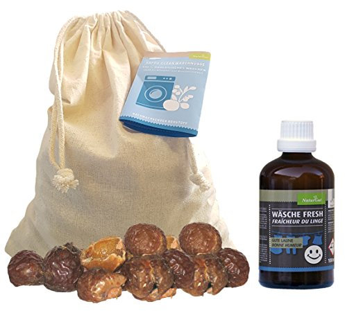 Starterpaket Waschnuss klein: Waschnüsse 500g + Wäsche Fresh Gute Laune